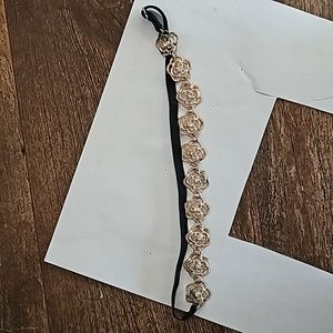 Adjustable Gold Rose Headband